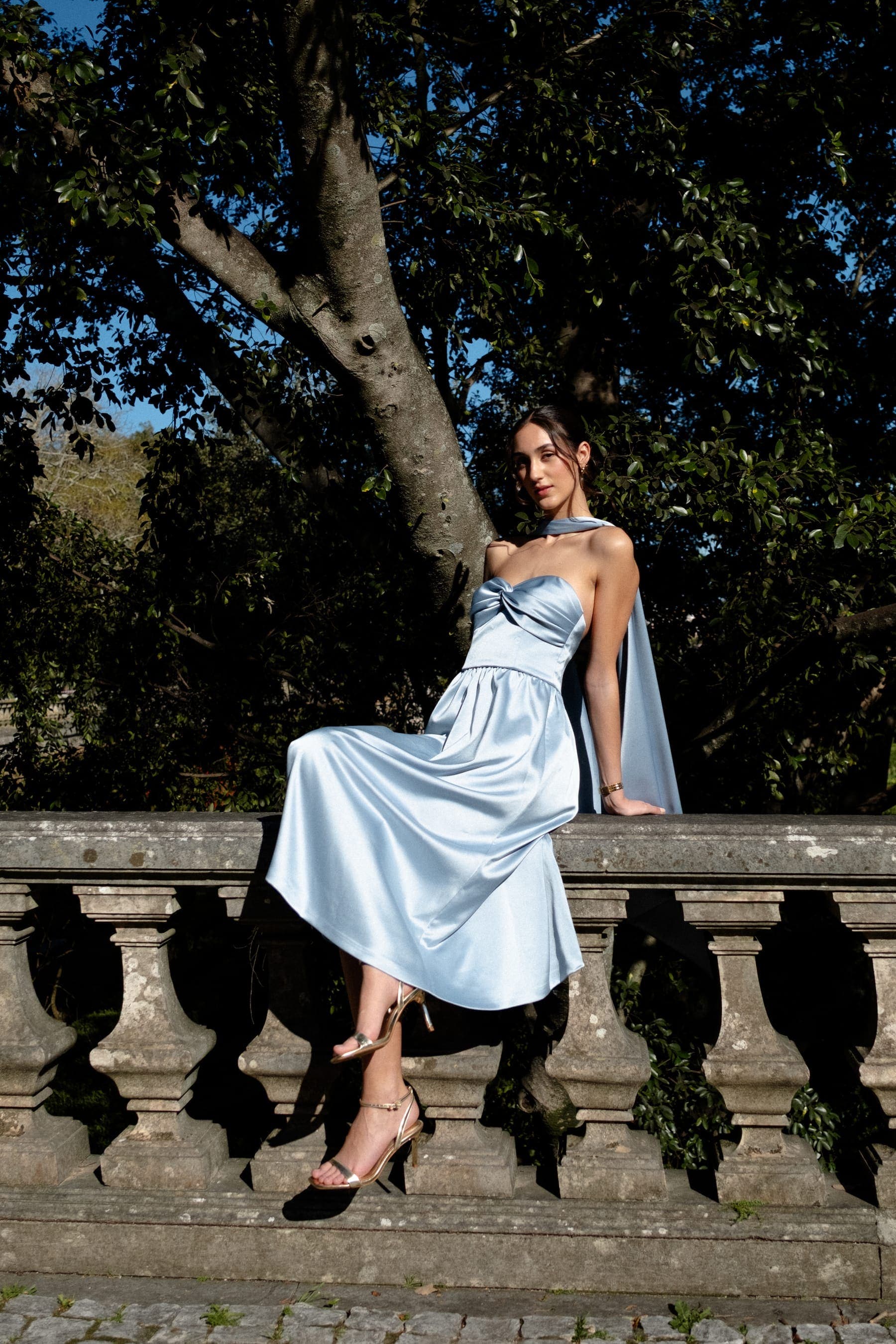 Vestido Cetim Céu